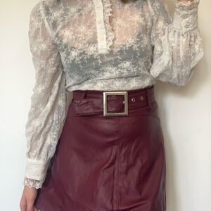 ASOS faux leather Burgundy Mini Skirt